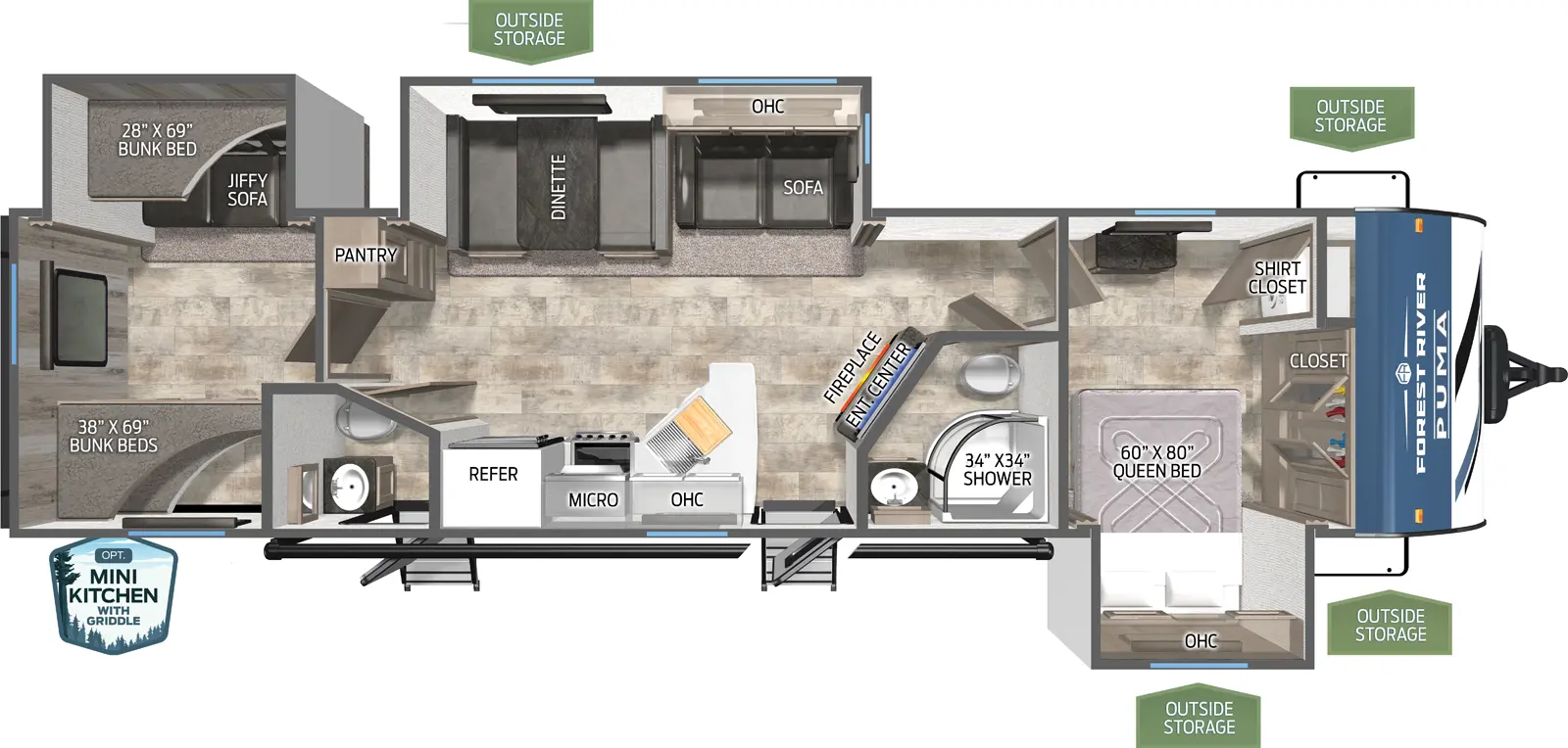Puma 32BHQS Floorplan